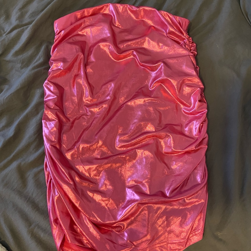 Pink midi skirt